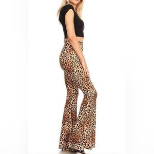 Vibe Sportswear Leopard / Cheetah Print Flare Pants
